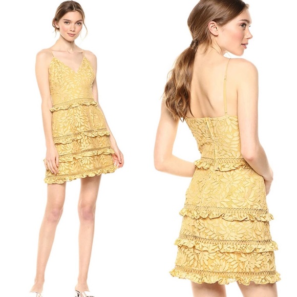 yellow gold lace dress